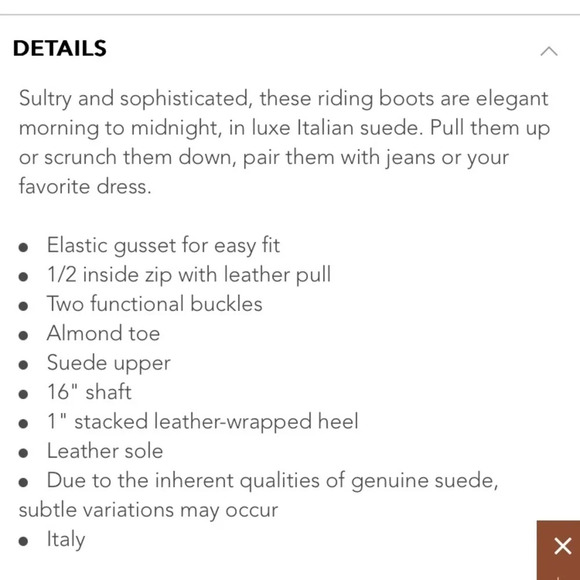 Garnet Hill Tazia Italian Suede Riding Boots Leather Knee High 10 - Picture 6 of 6